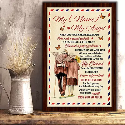 Personalized to My Husband Framed Canvas Prints - Husband Gift from Wife Unframed Poster