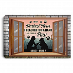 Personalized Dog Lover Gift Framed Canvas Prints - in My Darkest Hour I Reached for a Hand and Found a Paw Unframed Poster, White, 0.75'' Framed Canvas