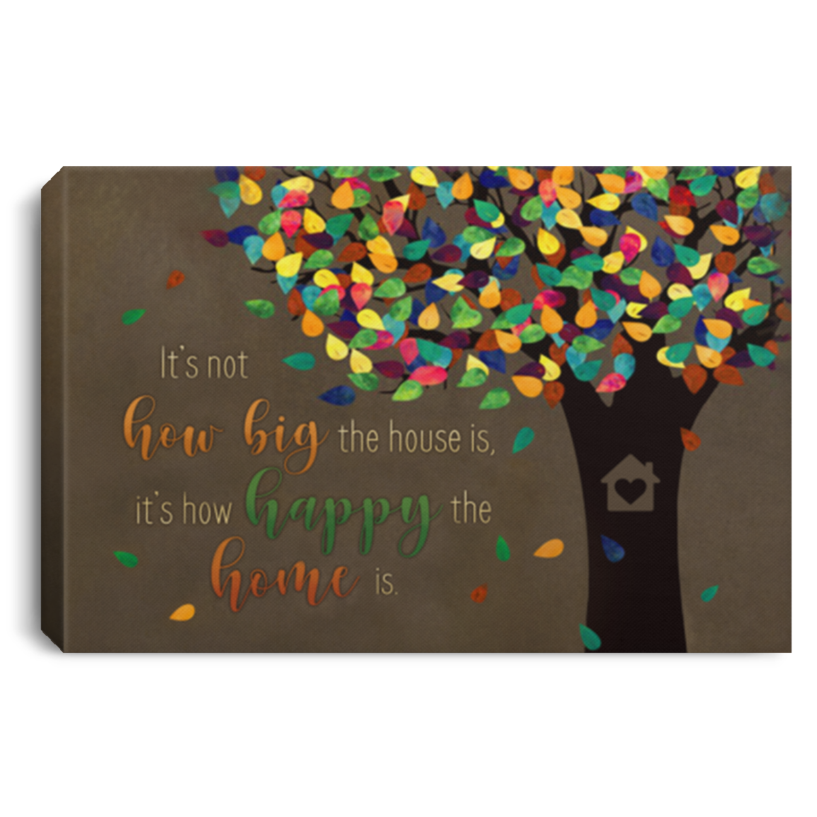 It’s Not How Big the House Is It’s How Happy the Home Is Framed Canvas Prints – Unframed Poster, White, 0.75'' Framed Canvas