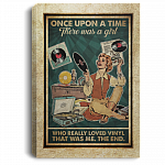 Once Upon A Time There Was A Girl Who Really Loved Vinyl That Was Me Framed Canvas Prints - Unframed Poster, White, 0.75'' Framed Canvas