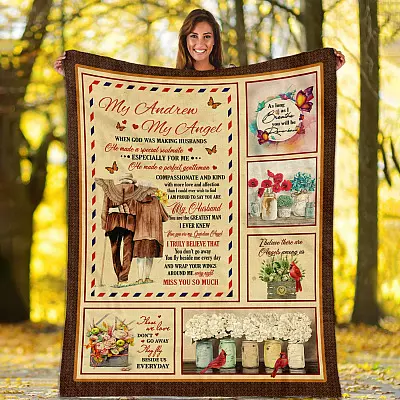Personalized to My Husband Blanket - Husband Gift from Wife Fleece Blanket - Mink Sherpa Blanket