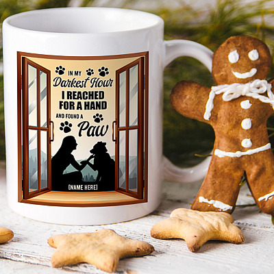 Alternative view of Personalized Dog Lover Gift - In My Darkest Hour I Reached for a Hand and Found a Paw Ceramic Coffee Mug