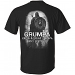 Grumpa Like A Regular Grandpa Only Grumpier Funny Viking Print On Back T-Shirt Only - Grandpa Viking Shirt, Black, Unisex T-Shirt