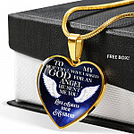 To My Beautiful Wife I Asked God For An Angel He Sent Me You Heart Pendant Necklace - Heart Luxury Necklace (Gold Plated)