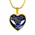 To My Beautiful Wife I Asked God For An Angel He Sent Me You Heart Pendant Necklace - Heart Luxury Necklace (Gold Plated)