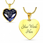 To My Beautiful Wife I Asked God For An Angel He Sent Me You Heart Pendant Necklace - Heart Luxury Necklace (Gold Plated)