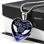 To My Beautiful Wife I Asked God For An Angel He Sent Me You Heart Pendant Necklace - Heart Luxury Necklace (Silver)