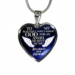 To My Beautiful Wife I Asked God For An Angel He Sent Me You Heart Pendant Necklace - Heart Luxury Necklace (Silver)