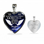 To My Beautiful Wife I Asked God For An Angel He Sent Me You Heart Pendant Necklace - Heart Luxury Necklace (Silver)