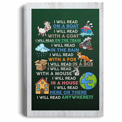 I Will Read On A Boat I Will Read Anywhere Gallery Wrapped Framed Canvas Prints - Unframed Poster, White, 0.75'' Framed Canvas