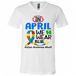 autism shirt, White, V-Neck T-Shirt autism shirt, White, V-Neck T-Shirt