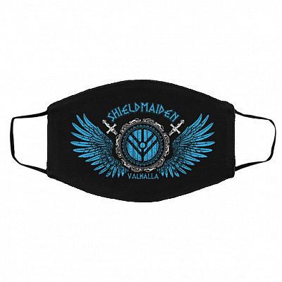 Shieldmaiden Valhalla Mask, Black, Cloth Face Cover – Medium/Large
