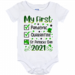 My First St Patricks Day Pandemic 2021 Quarantined Irish Baby Onesie - Toddler Baby Infant Bodysuit, White, Baby Onesie - 12 Month My First St Patricks Day Pandemic 2021 Quarantined Irish Baby Onesie - Toddler Baby Infant Bodysuit, White, Baby Onesie - 12 Month