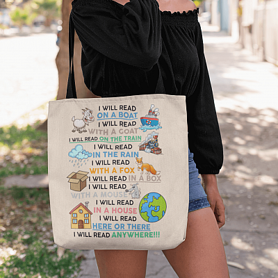 Alternative view of I Will Read On A Boat I Will Read Anywhere Tote Bag - Shoulder Bag - Reusable Grocery Shopping Bag