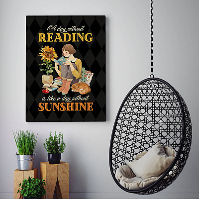 Alternative view of A Day Without Reading Is Like A Day Without Sunshine Gallery Wrapped Framed Canvas Prints - Unframed Poster