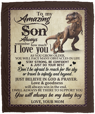To My Amazing Son Always Remember How Much I Love You Mink Blanket - Blanket From Mom Woven Blanket, White, Cozy Plush Fleece Blanket - 50x60