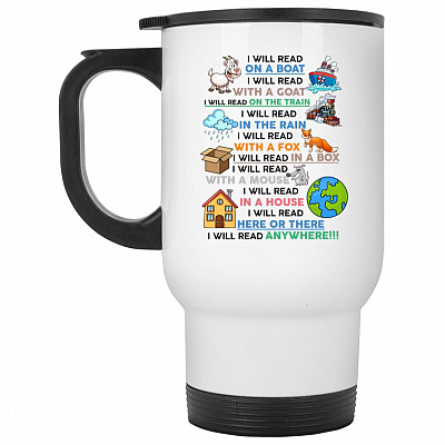 14 oz. White Travel Mug
