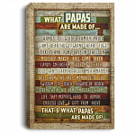 What Papas Are Made Of Gallery Wrapped Framed Canvas Prints - Unframed Poster - Home Decor Wall Art, White, 0.75'' Framed Canvas