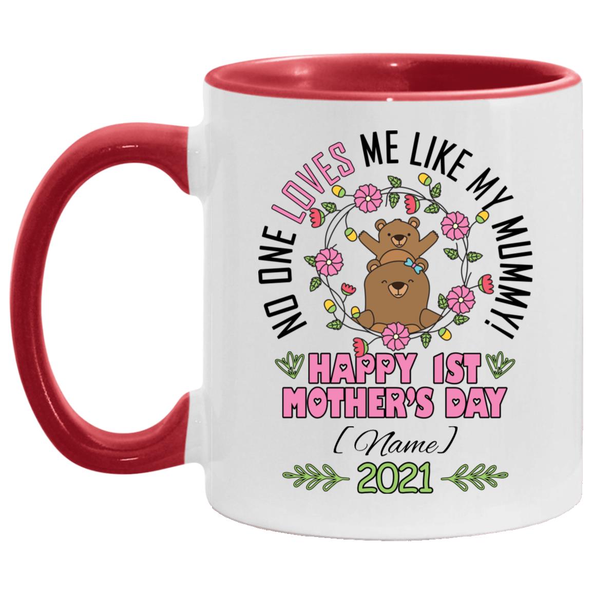 Personalized No accent mug, White/Red, 11 oz. Accent Mug