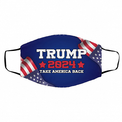 trump mask, Black, Cloth Face Cover – Medium/Large