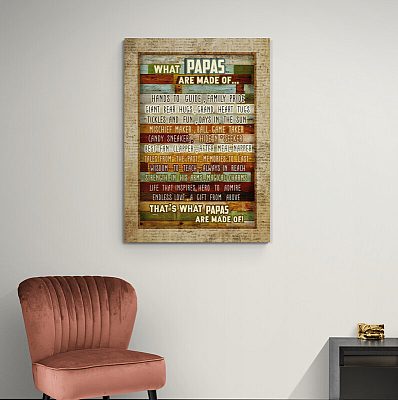 Alternative view of What Papas Are Made Of Gallery Wrapped Framed Canvas Prints - Unframed Poster - Home Decor Wall Art
