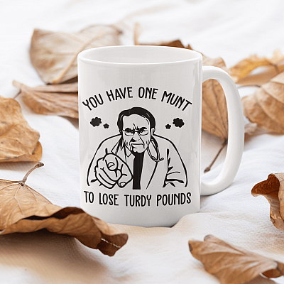 Alternative view of You Have One Munt To Lose Turdy Pounds Coffee Mug - Beer Stein - Water Bottle - Color Changing Mug