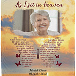 Personalized Photo As I Sit In Heaven Blanket, White, Cozy Plush Fleece Blanket - 50x60