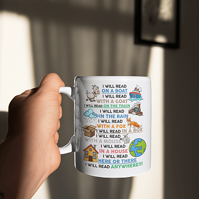 Alternative view of I Will Read On A Boat I Will Read Anywhere Ceramic Coffee Mug-Beer Stein-Water Bottle-Color Changing Mug
