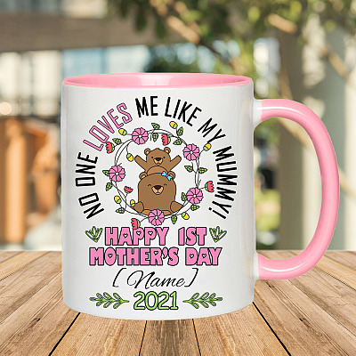 Alternative view of Personalized No One Loves Me Like My Mummy Accent Mug - Happy 1st Mother's Day 2021 Coffee Mug
