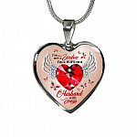 I'm Not A Widow I'm A Wife To A Husband With Wings Red Butterfly Heart Necklace - Husband Memorial Necklace - Heart Luxury Necklace (Silver)
