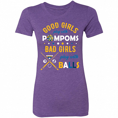 Good Girls Play with Pompoms T-Shirt, Purple Rush, Premium Ladies T-Shirt