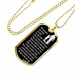 Walk Alongside Me Daddy And Hold My Little Hand Dog Tag Pendant Necklace - Dog Tag (Gold Plated)