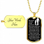 Walk Alongside Me Daddy And Hold My Little Hand Dog Tag Pendant Necklace - Dog Tag (Gold Plated)