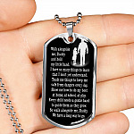 Walk Alongside Me Daddy And Hold My Little Hand Dog Tag Pendant Necklace - Dog Tag (Silver)