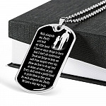 Walk Alongside Me Daddy And Hold My Little Hand Dog Tag Pendant Necklace - Dog Tag (Silver)