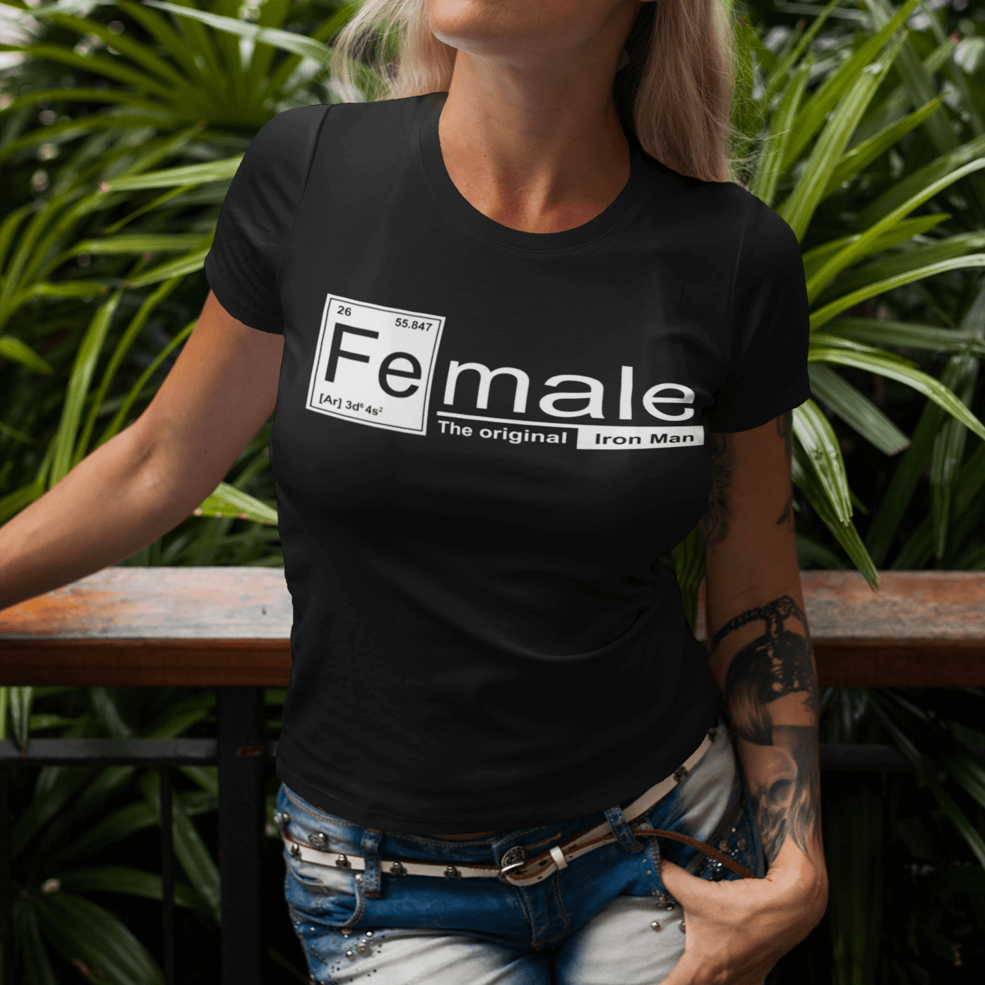 Female Iron Man Shirt Female The Original Iron Man TshirtChemistry Element Feminism CubeBik