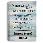 Customized They Live In Our Heart Wrapped Framed Canvas Prints - Unframed Poster - Memorial Gift, White, 0.75'' Framed Canvas