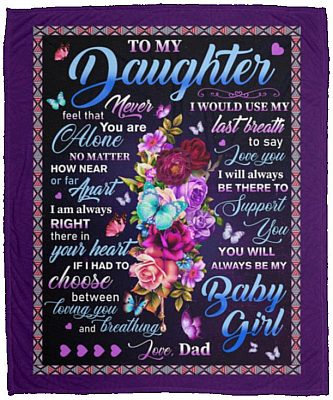 to my daughter blanket, White, Cozy Plush Fleece Blanket - 50x60