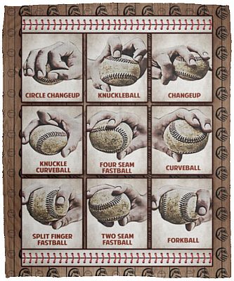 Baseball Pitching blanket, White, Cozy Plush Fleece Blanket - 50x60