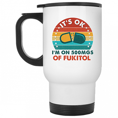 14 oz. White Travel Mug