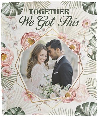 Personalized Photo, White, Cozy Plush Fleece Blanket - 50x60