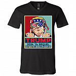 trump sequel tee, Black, V-Neck T-Shirt