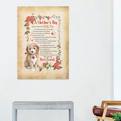 Alternative view of Mother's Day Poem From Shih Tzu Framed Canvas - Unframed Poster - Shih Tzu Mom Home Decor