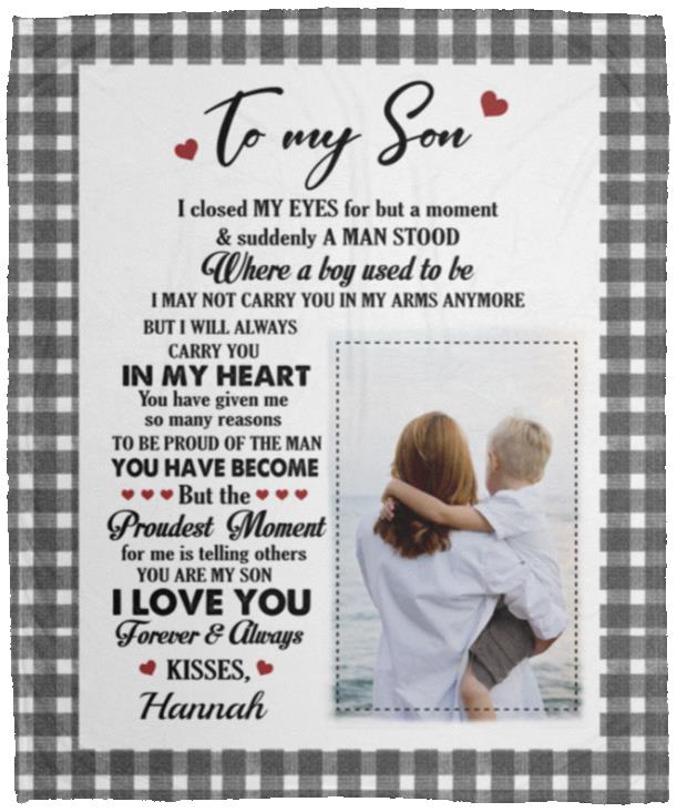 Personalized Photo Blanket, White, Cozy Plush Fleece Blanket - 50x60