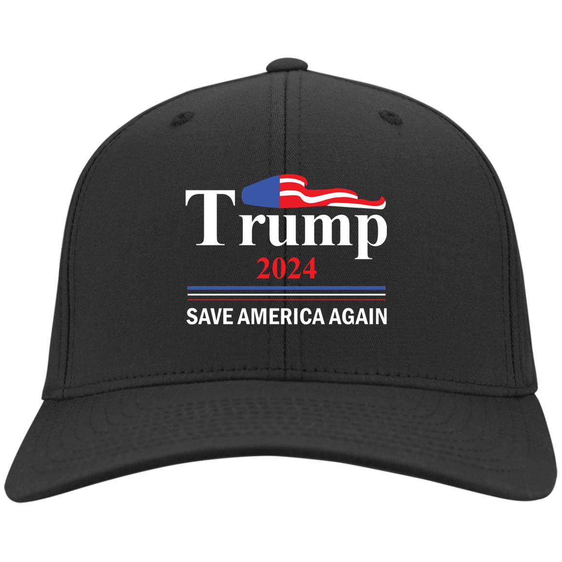 thumbnail interactive-video image 1 of Donald Trump 2020 MAGA Fight Hat – Flat Bill Trucker Cap (Black, One Size) 1 of 3