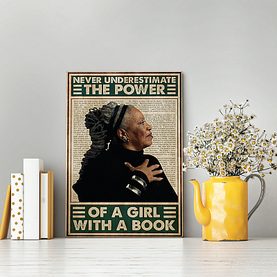 Alternative view of Toni Morris Never Underestimate the Power of A Girl with A Book Framed Canvas - Unframed Poster