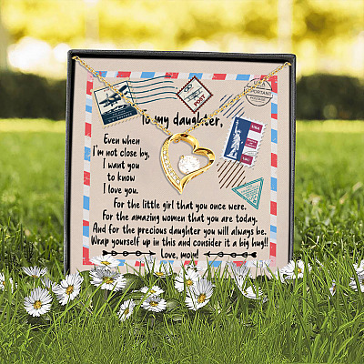 Mom to My Daughter Even when I'm Not Close by I Want You to Know I Love You Forever Love Pendant Necklace