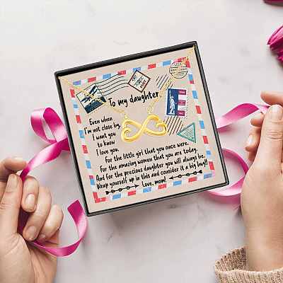 Alternative view of Mom to My Daughter Even when I'm Not Close by I Want You to Know I Love You Infinity Heart Pendant Necklace