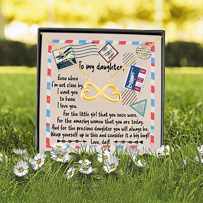Dad to My Daughter Even when I'm Not Close by I Want You to Know I Love You Infinity Heart Pendant Necklace