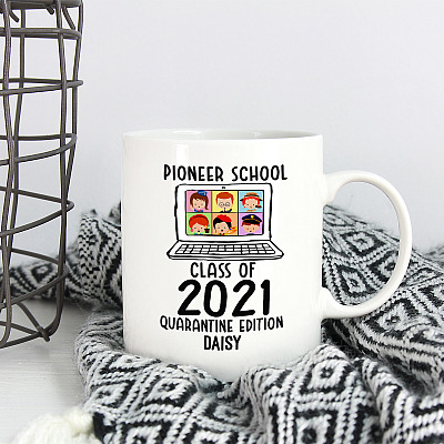 Alternative view of Personalized Virtual Pioneer School Class Of 2021 Quarantine Edition Coffee Mug - Zoom Pioneer School Mug